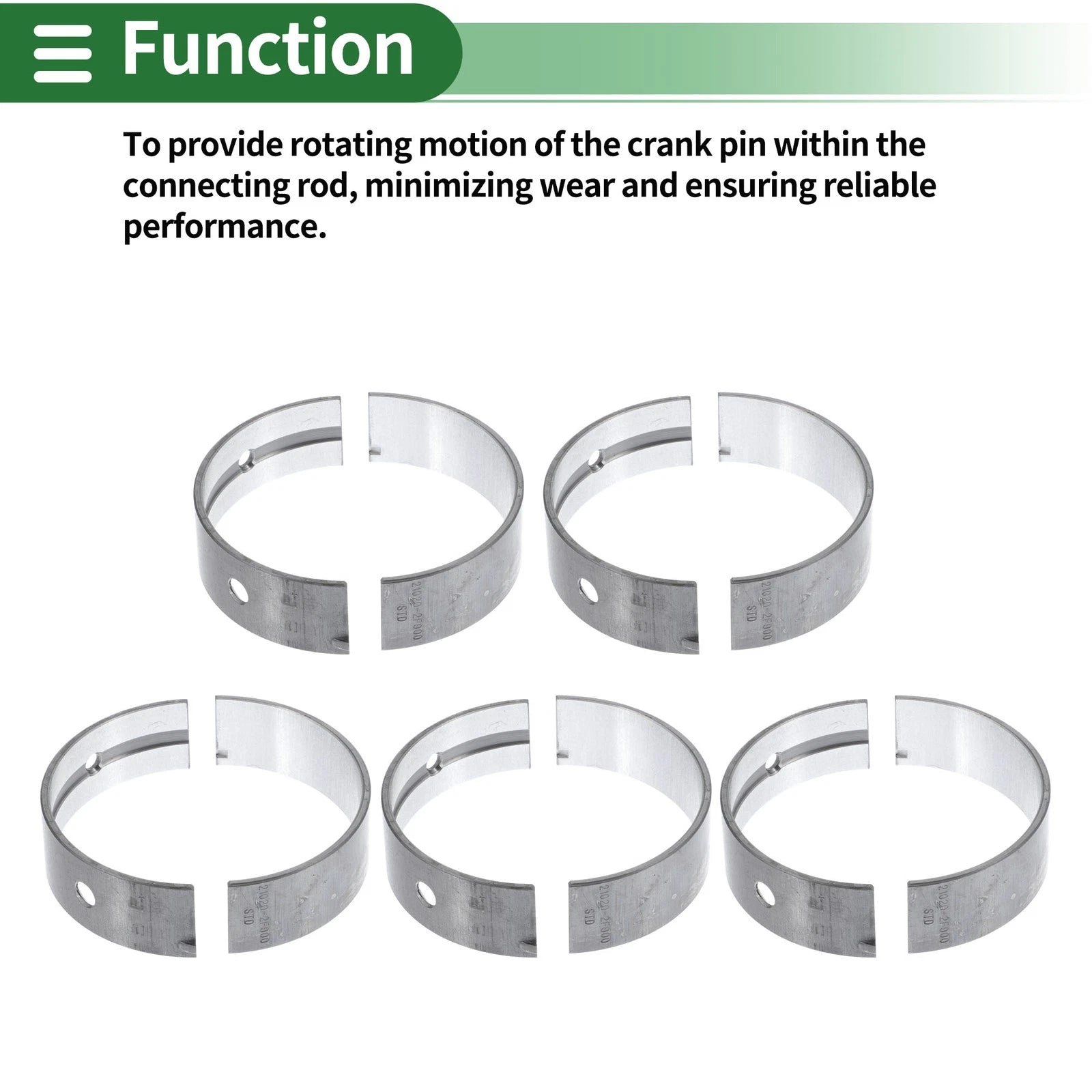 Main Bearing Set No. 210202F900 for Hyundai Santa Fe (2009–2018)