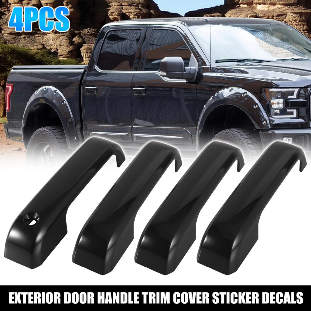 Set of 4 Gloss Black Door Handle Cover Trim for Ford F-150 F-250 F-350 