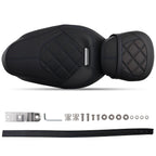 Black Blue Leather Seats for Harley Touring (2009–2024)