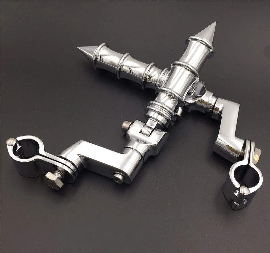 Chrome Foot Peg Clamp for Honda GoldWing VTX1300 Shadow Valkyrie (1")