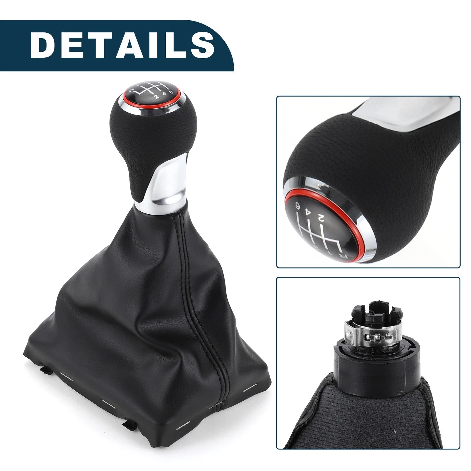 6 Speed Shift Knob with Boot Cover No. 8K0863278H for Audi A4 B8 (2007–2015)