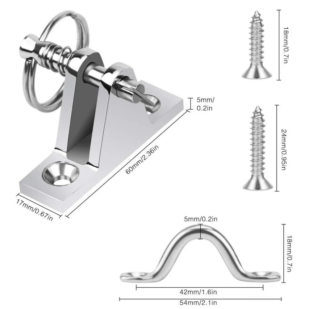 Adjustable Tilt Deck Hinge for Yacht Boats Kayaks (Stainless Steel)