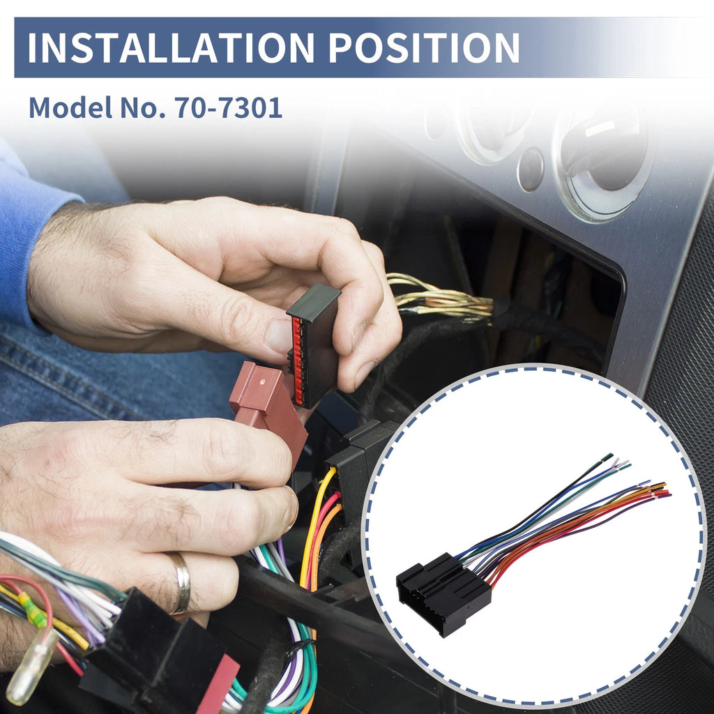 Set of 2 Car Stereo CD Player Wiring Harness 70-7301 for Hyundai Accent (2000–2005)