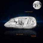 Chrome Housing Headlight Clear Corner Signal Lamp for Honda Civic (1999–2000)