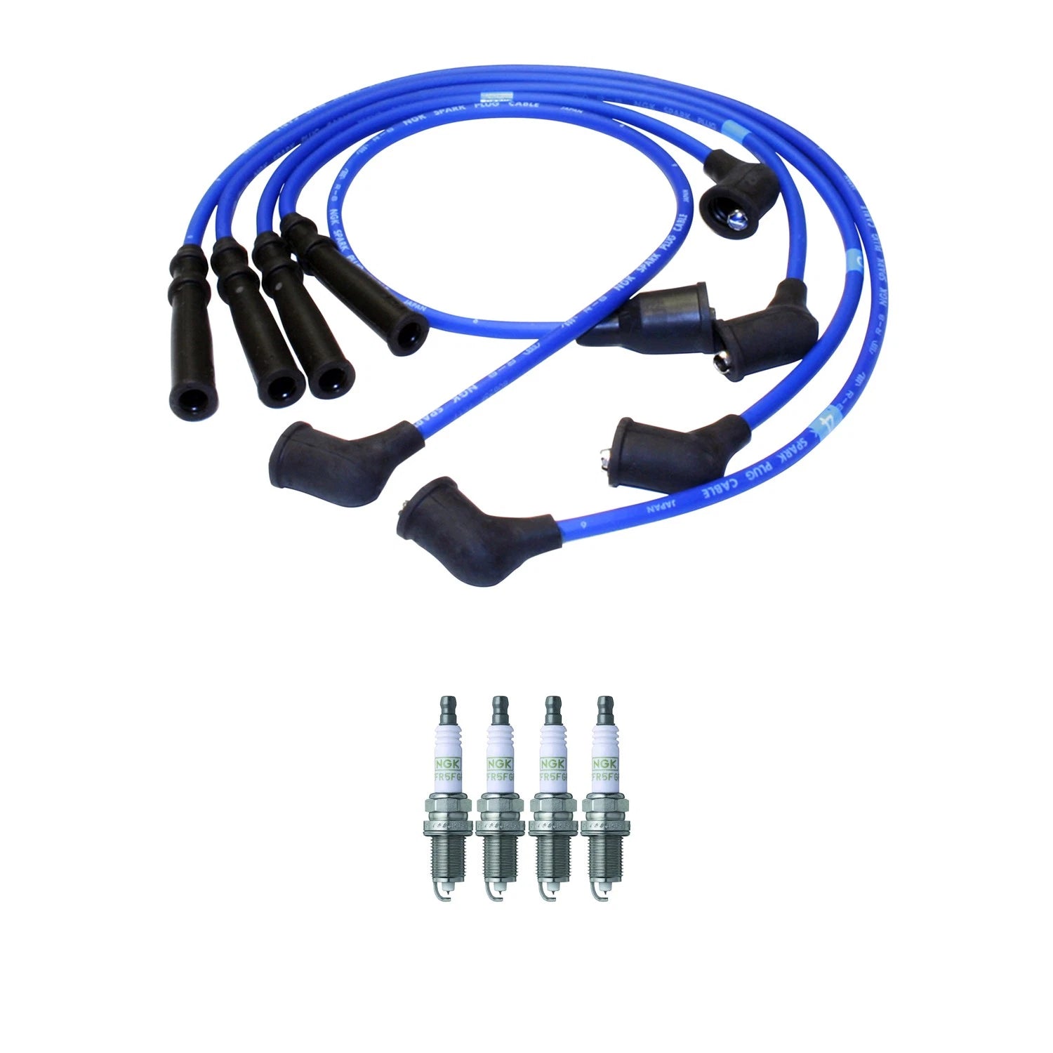 NGK 7mm Wire Set 4 Platinum Spark Plug Kit for Mazda B2600 MPV (1989–1993)