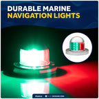 LED Bow Navigation Lights for Boat (Red and Green)