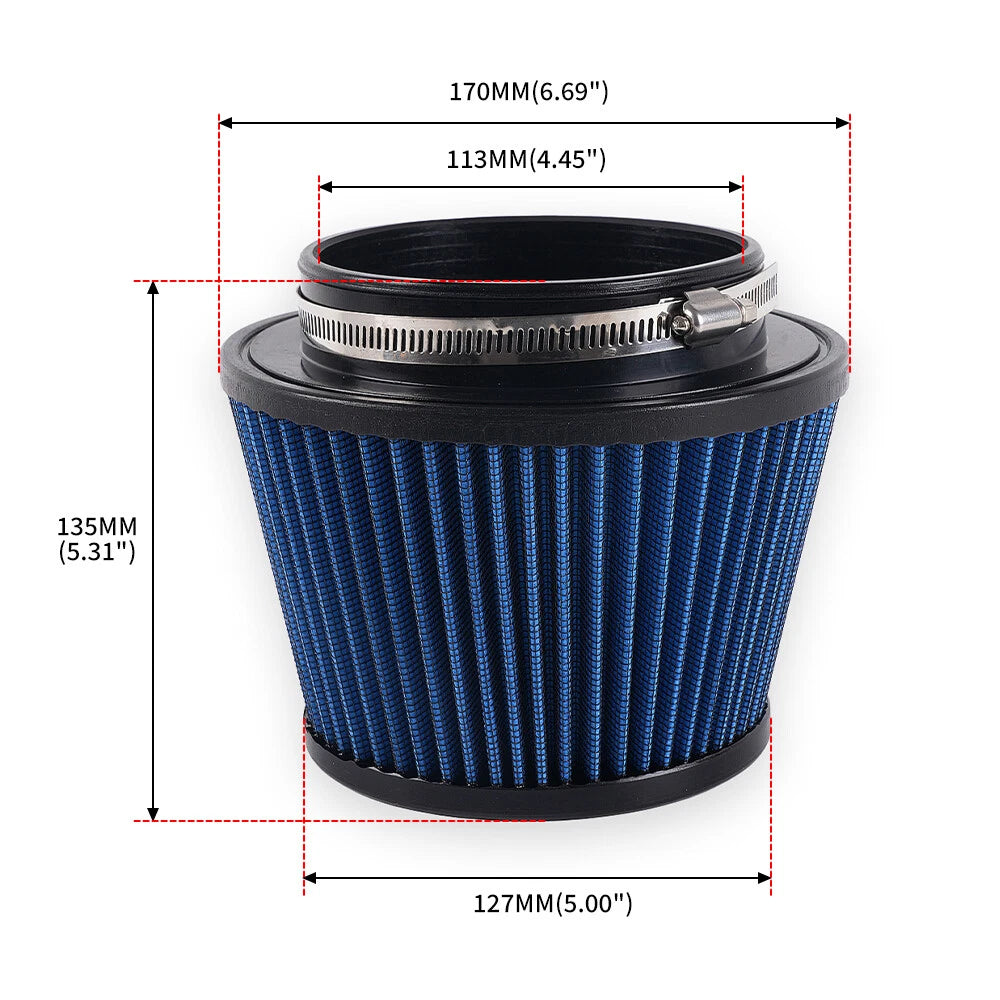 4.5" Inlet Air Filter for Truck (Clamp-On, High Flow)