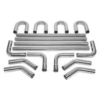 16-Piece 2.5" OD Stainless Steel Exhaust Pipe Kit - Straight & U-Bands
