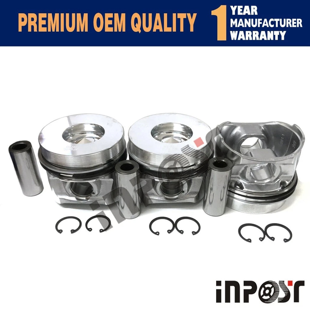 Set of 3 STD Pistons and Rings for Deutz F3L2011 BF3L2011