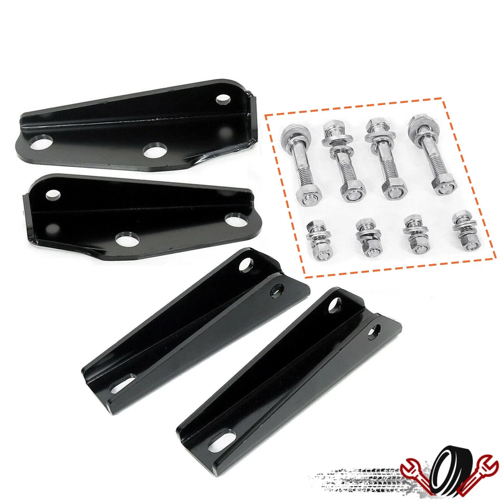 Set of 2 Upper & Lower Rear Shock Brackets for Chevy C10 C20 (1963–1972)