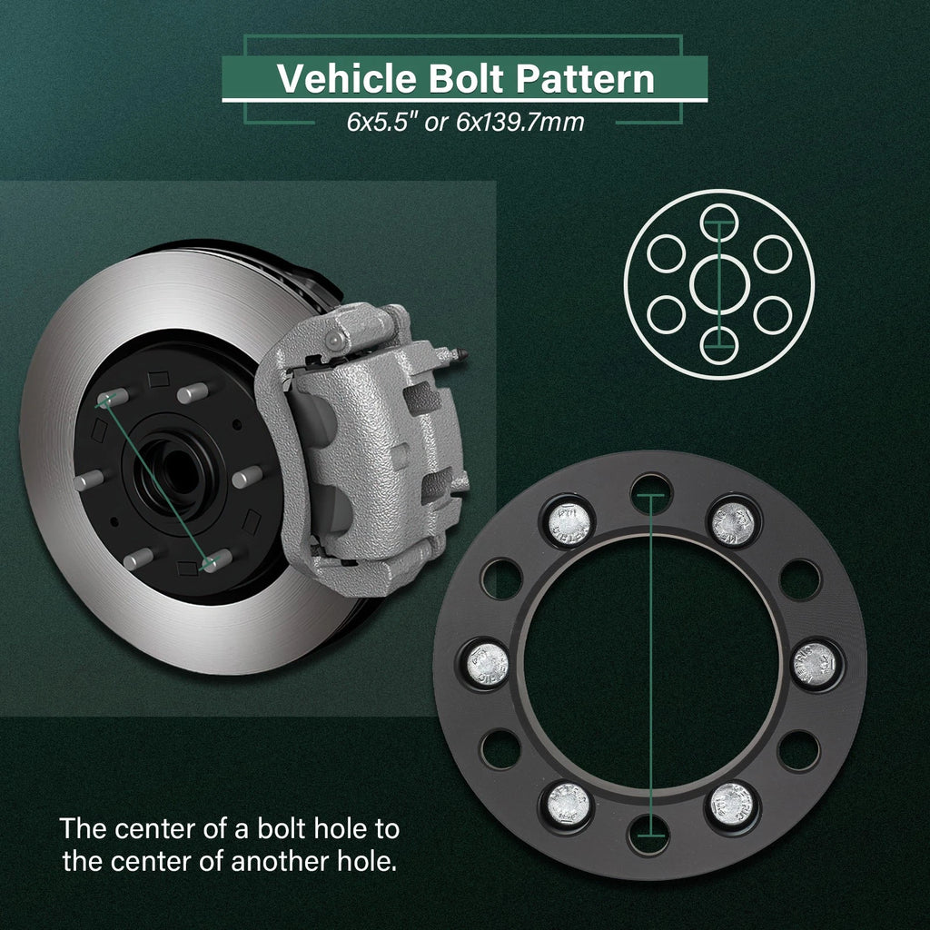 2X 1.5" Wheel Adapters 6x5.5/6x139.7 to 6x135 for Chevrolet GMC