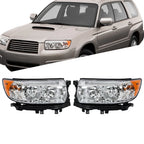 Set of 2 Headlight Replacement for Subaru Forester (2006–2008) Halogen Clear Lens