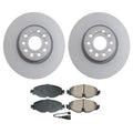 Set of 2 Front Rotors & Akebono Euro Disc Brake Pads for Audi A3 Quattro (2006–2013)