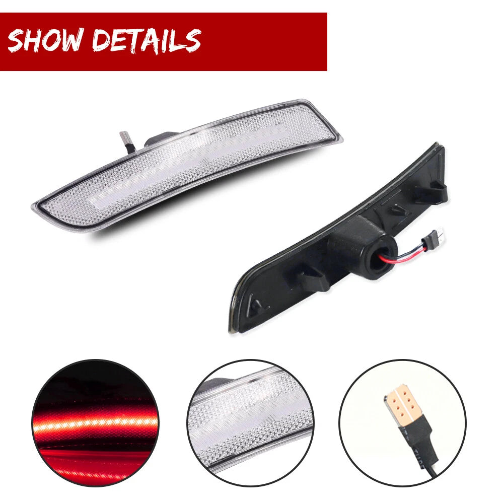 Clear Red LED Rear Side Marker Lights for Chevrolet Camaro (2016–2023)