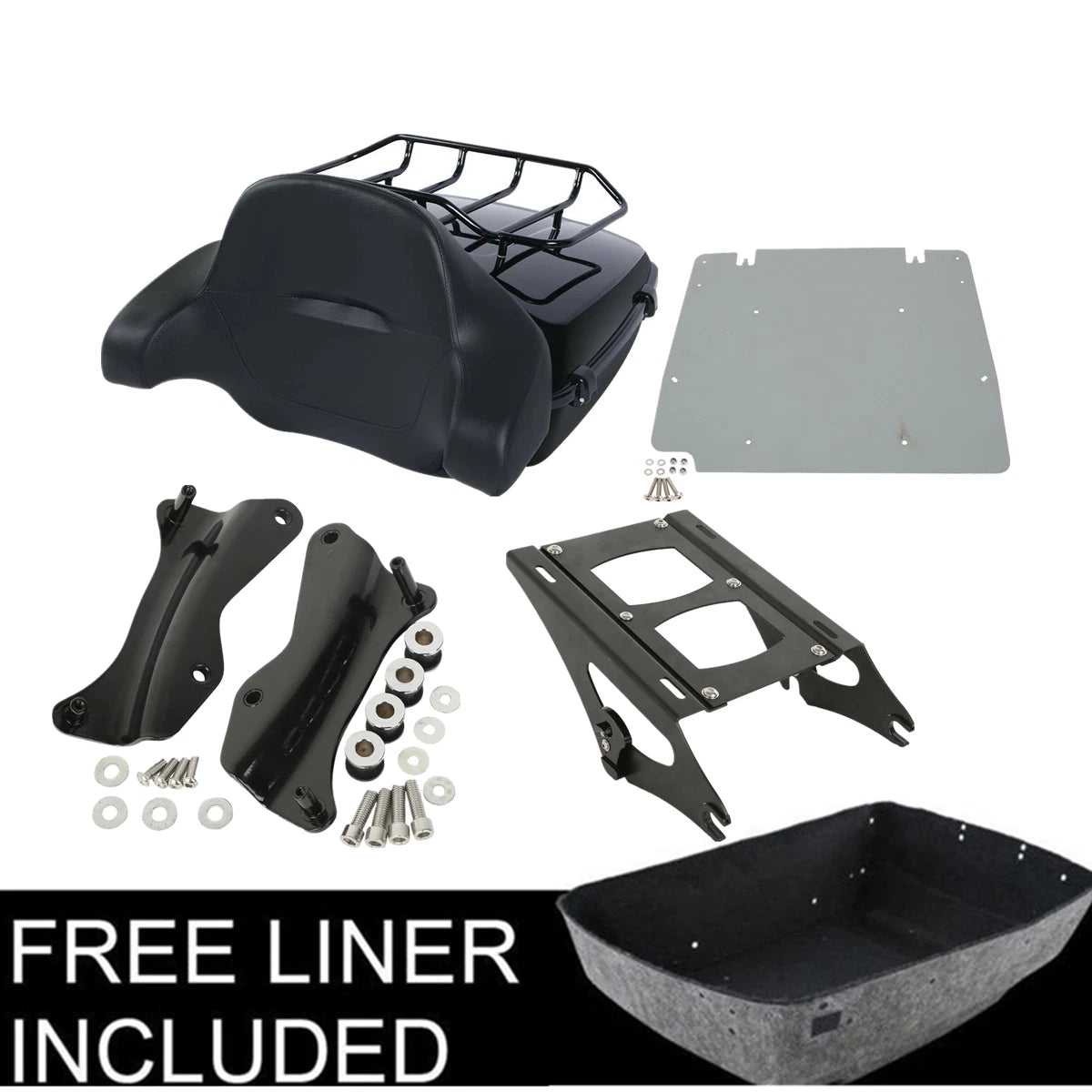 Chopped Trunk Mount Rack for Harley Touring Road Glide (2014–2026) Black