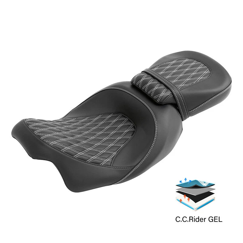 Gel Seats for Harley CVO Road Glide (2009–2023) - Black & White