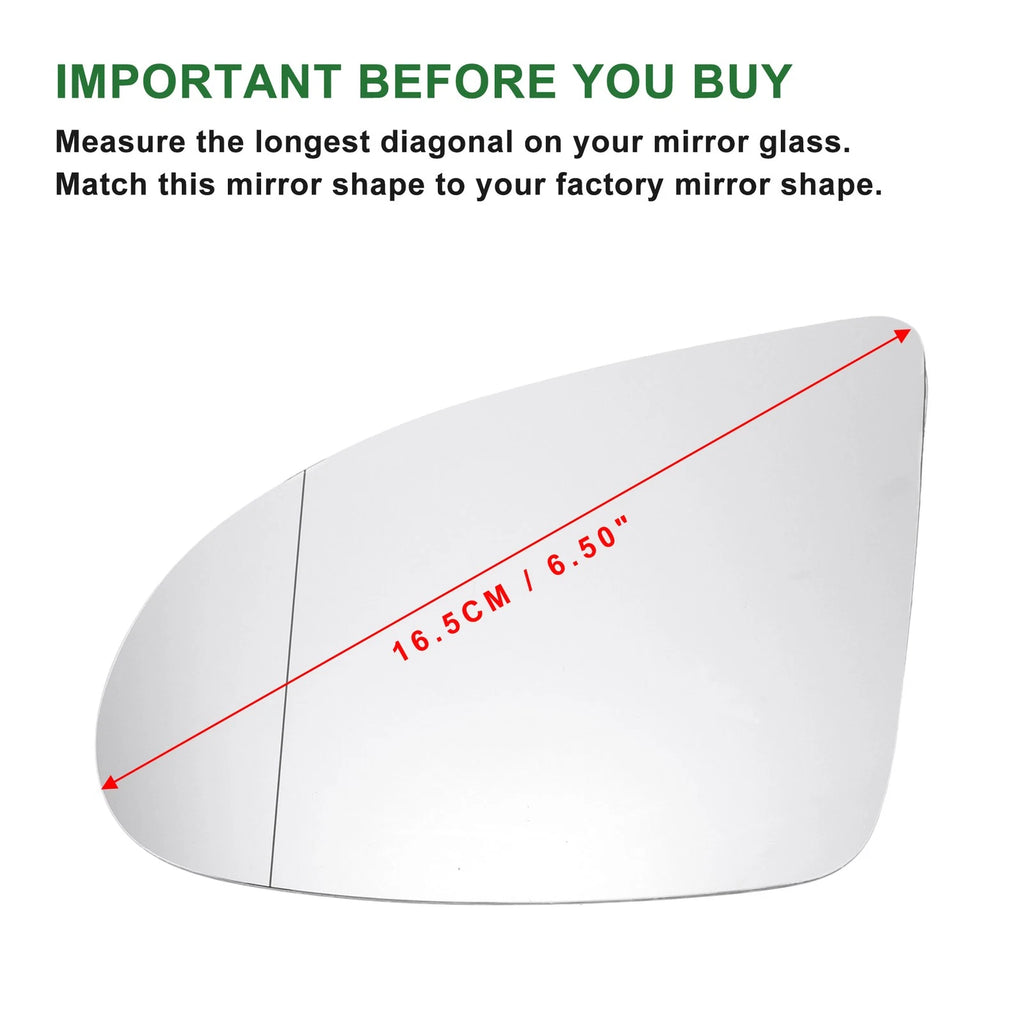 Heated Aspherical Left Side Mirror Glass for Audi A2 (2000–2005)