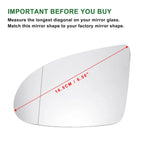 Heated Aspherical Left Side Mirror Glass for Audi A2 (2000–2005)