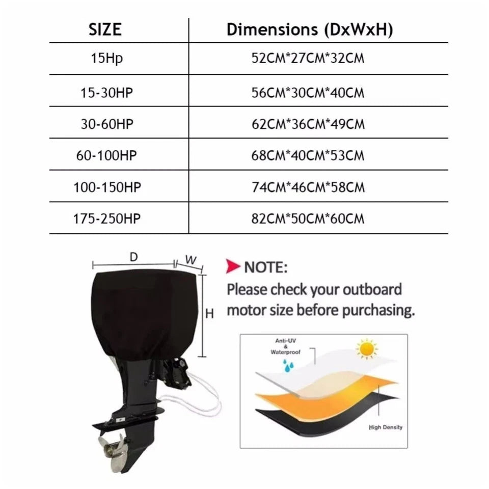 Outboard Motor Engine Cover for Yamaha 0-30HP (Heavy Duty, Black)