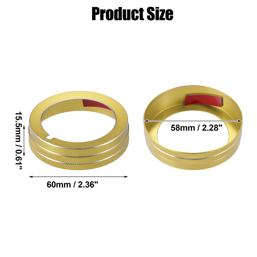 Set of 3 AC Air Conditioner Switch Knob Covers for Mazda CX-3 (2015) Gold Tone 703820590811
