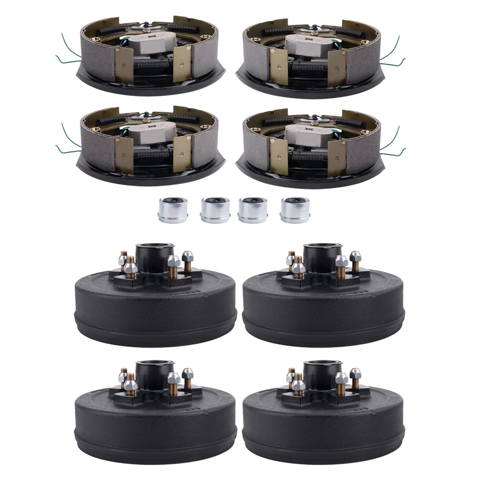 4Pcs Electric Brake Hub Drum Kit for 3500 lb Axle (5 On 4.5")