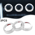 Set of 3 AC Air Conditioner Switch Knob Covers for Mazda CX-3 (2015) Silver Tone