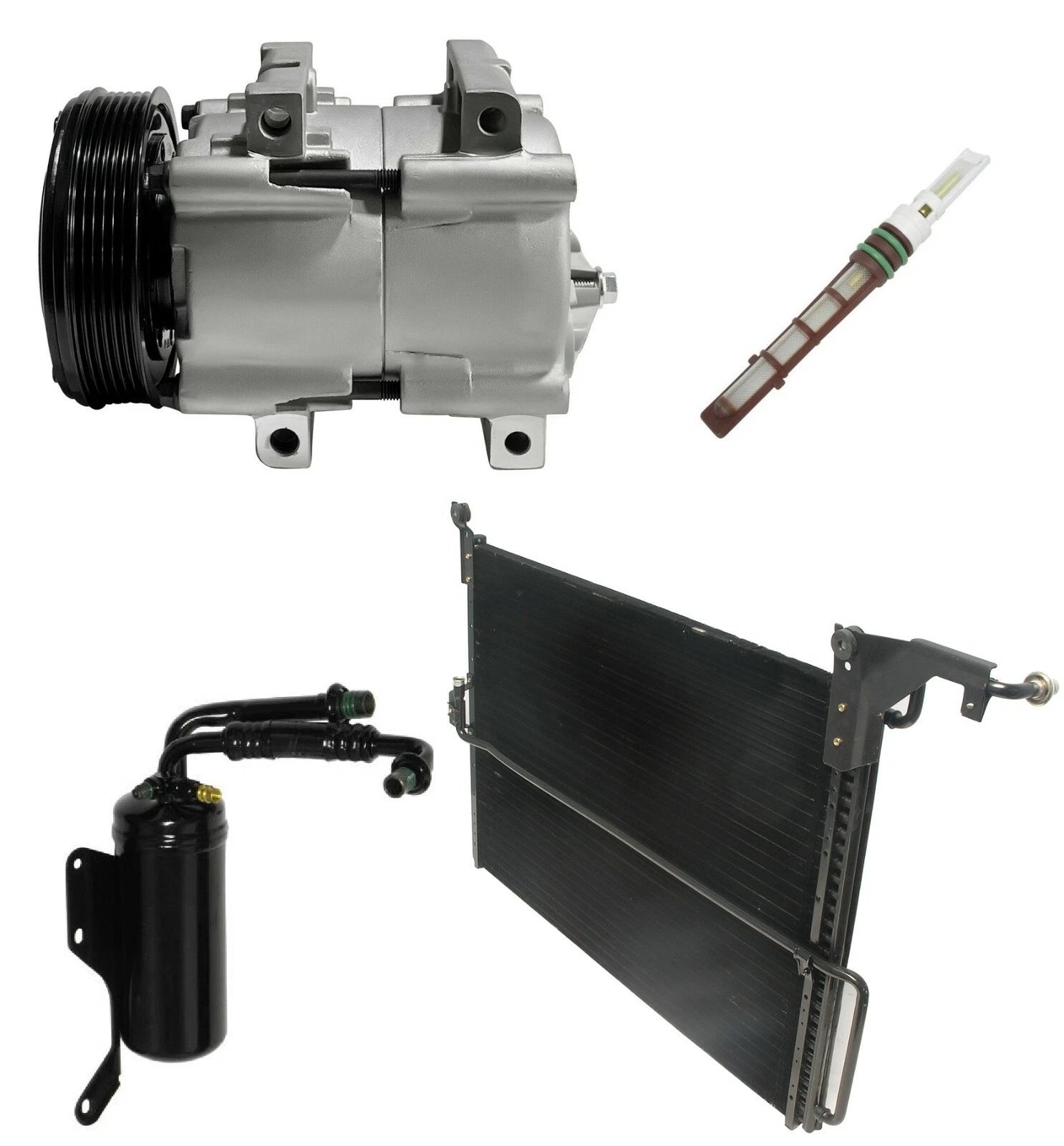 AC Compressor Kit With Condenser for Ford E-350 Econoline 4.9L (1996–1996)