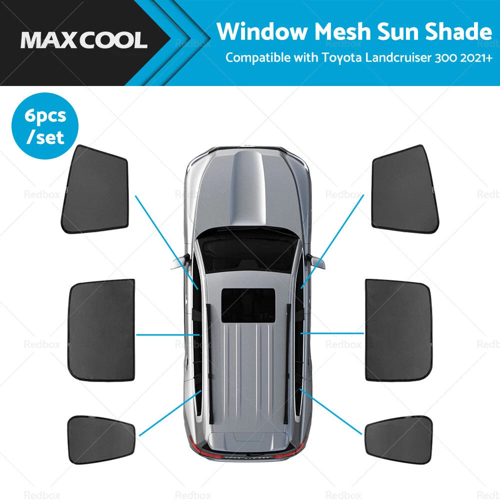 6X Window Mesh Sun Shade for Toyota Landcruiser 300 (2021–Present)