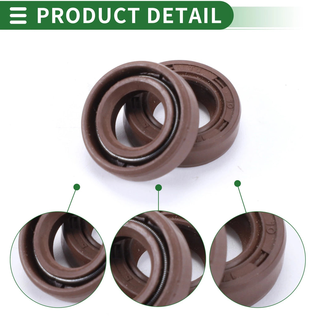 Set of 5 Oil Seal Ring 10x17x5mm for Rotary Shaft (Fluorine Rubber)
