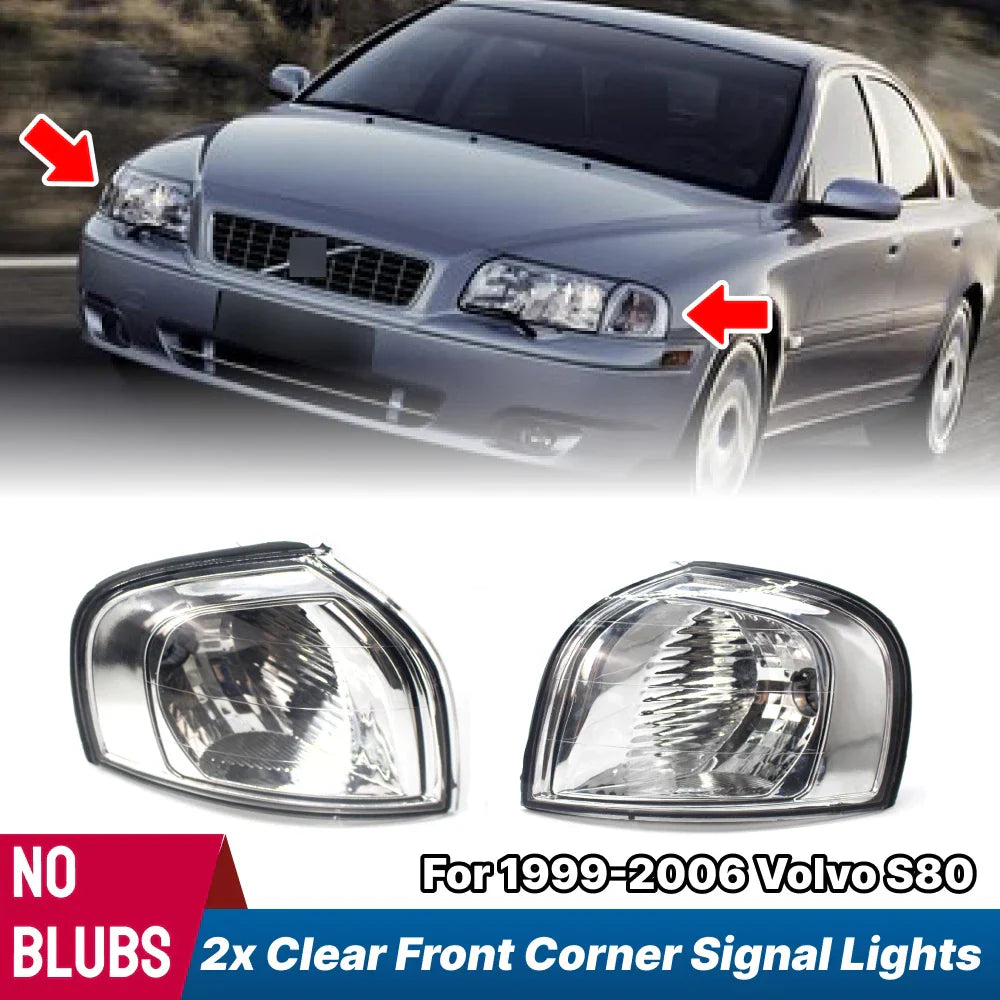 Front Bumper Corner Light Turn Signal Lamp No Bulb for Volvo S80 (1999–2006)