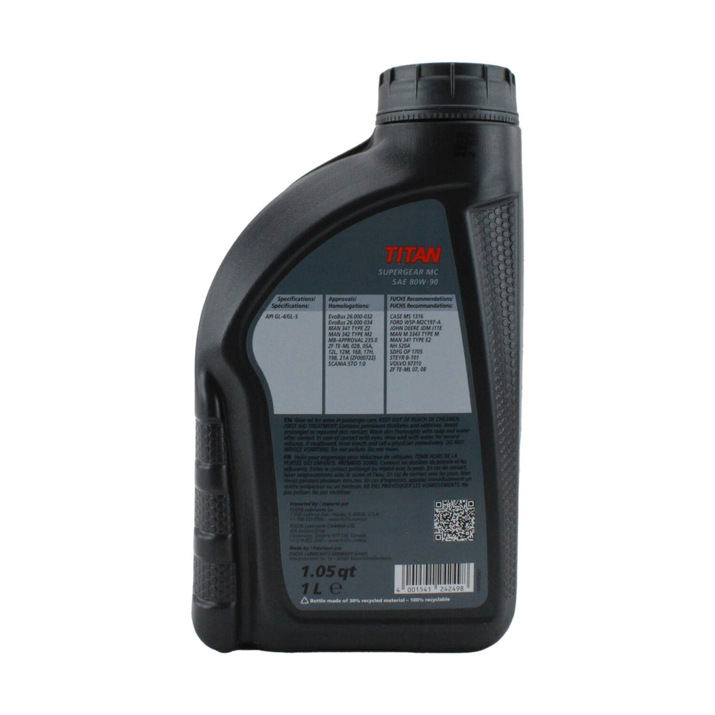 Fuchs Titan Supergear MC SAE 80W-90 Gear Oil for Acura Audi BMW MB Lexus (1L)