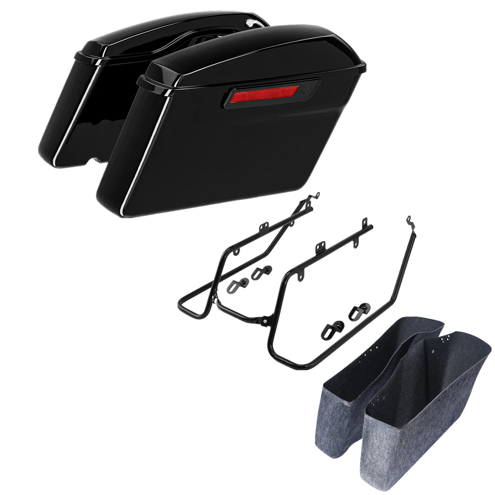 Hard Saddlebags & Conversion Brackets for Harley Dyna Street Bob Low Rider (2008–2017)