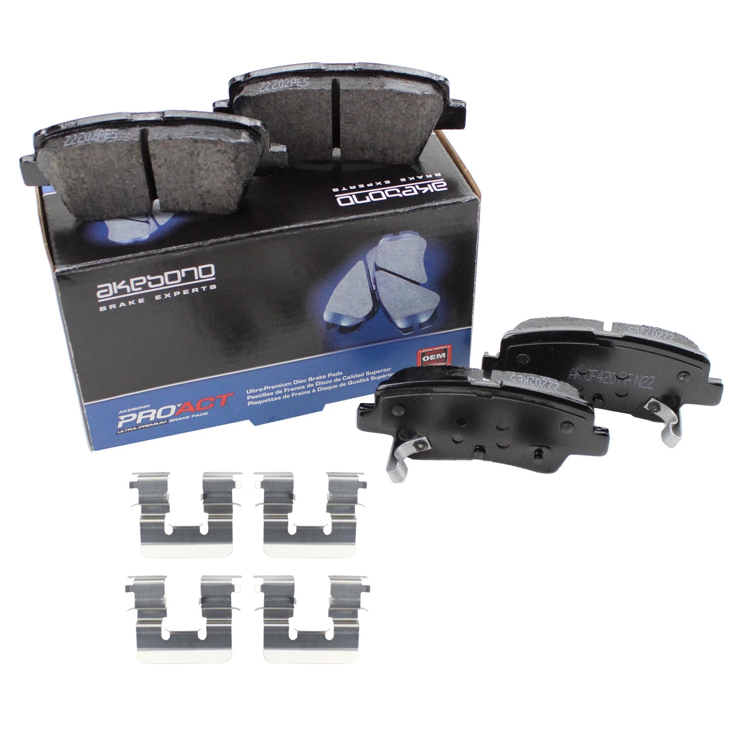Akebono ProAct Rear Ceramic Brake Pads for Elantra GT Veloster Cadenza Forte Soul (2013–2020)