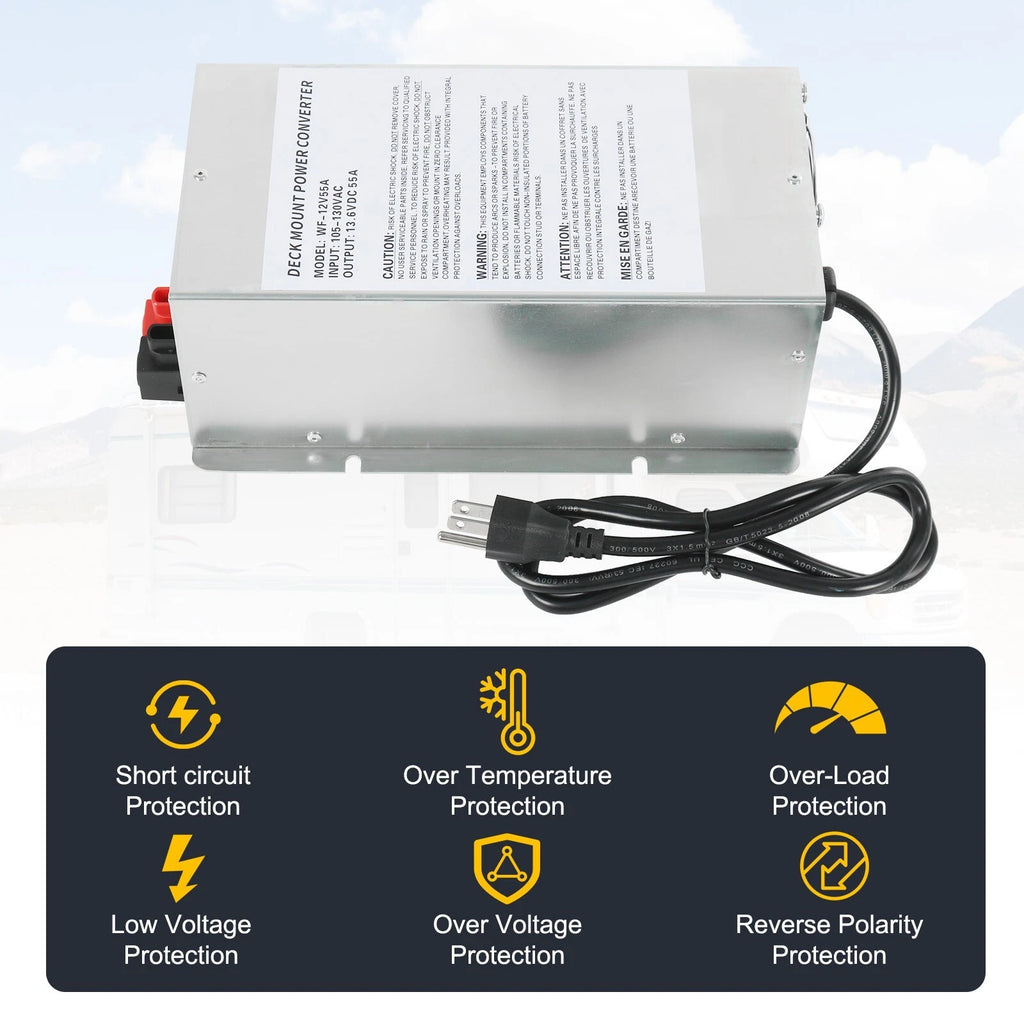 55 Amp Deck Power Converter for RV Trailer Camper (12V)