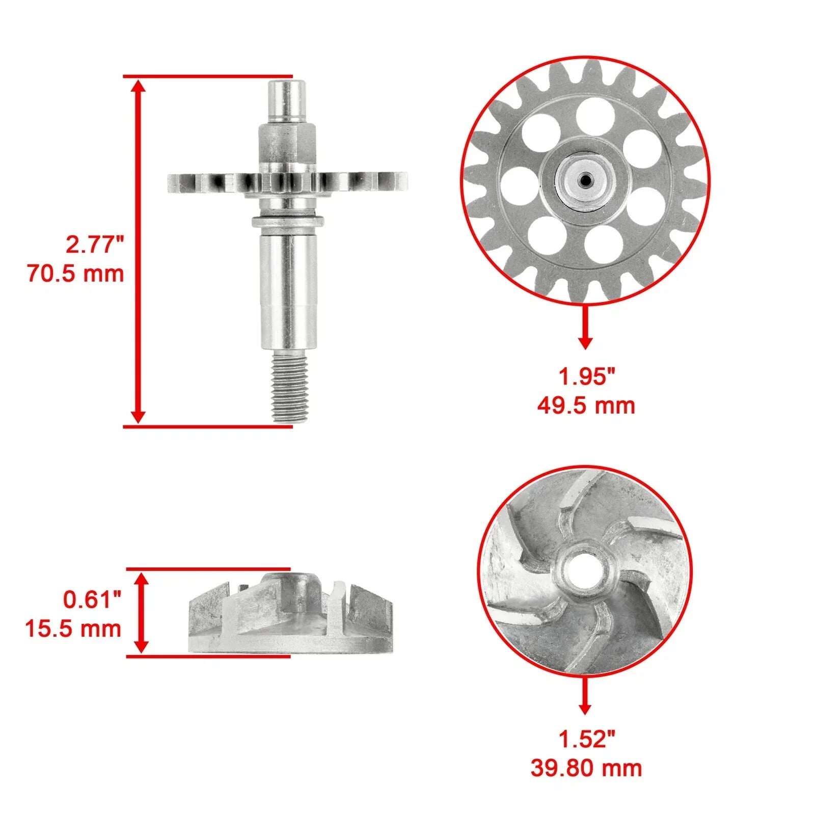 Water Pump Seal Impeller Shaft Gear Rebuild Kit for Yamaha WR250F (2001–2013)