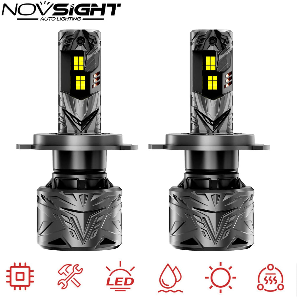 2X H4 9003 LED Headlight Bulbs for 240W 50000LM 6500K