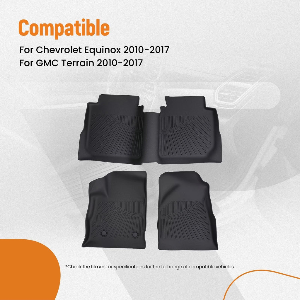 Set of 4 TPE Carpet Floor Mats for Chevrolet Equinox GMC Terrain (2010–2017)