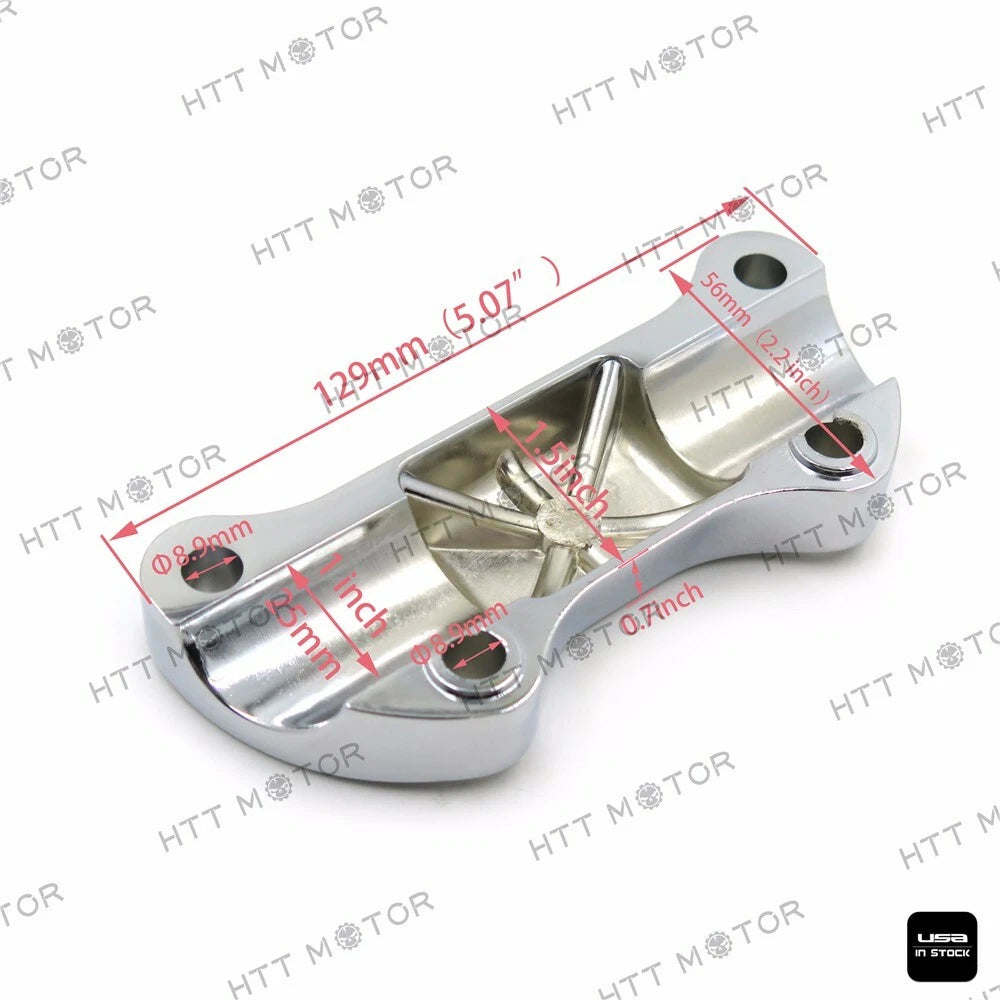 Chrome Skull Handlebar Clamp for Harley XL FX FXR Dyna Softail (1974–2006)