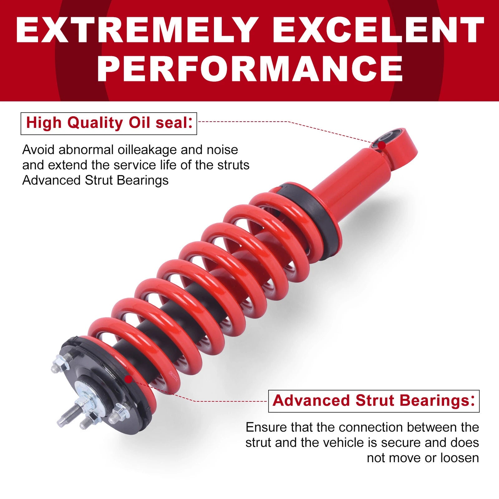 2X Front Complete Struts w/ Coil Spring Assembly for Toyota Sequoia (2001-2007)