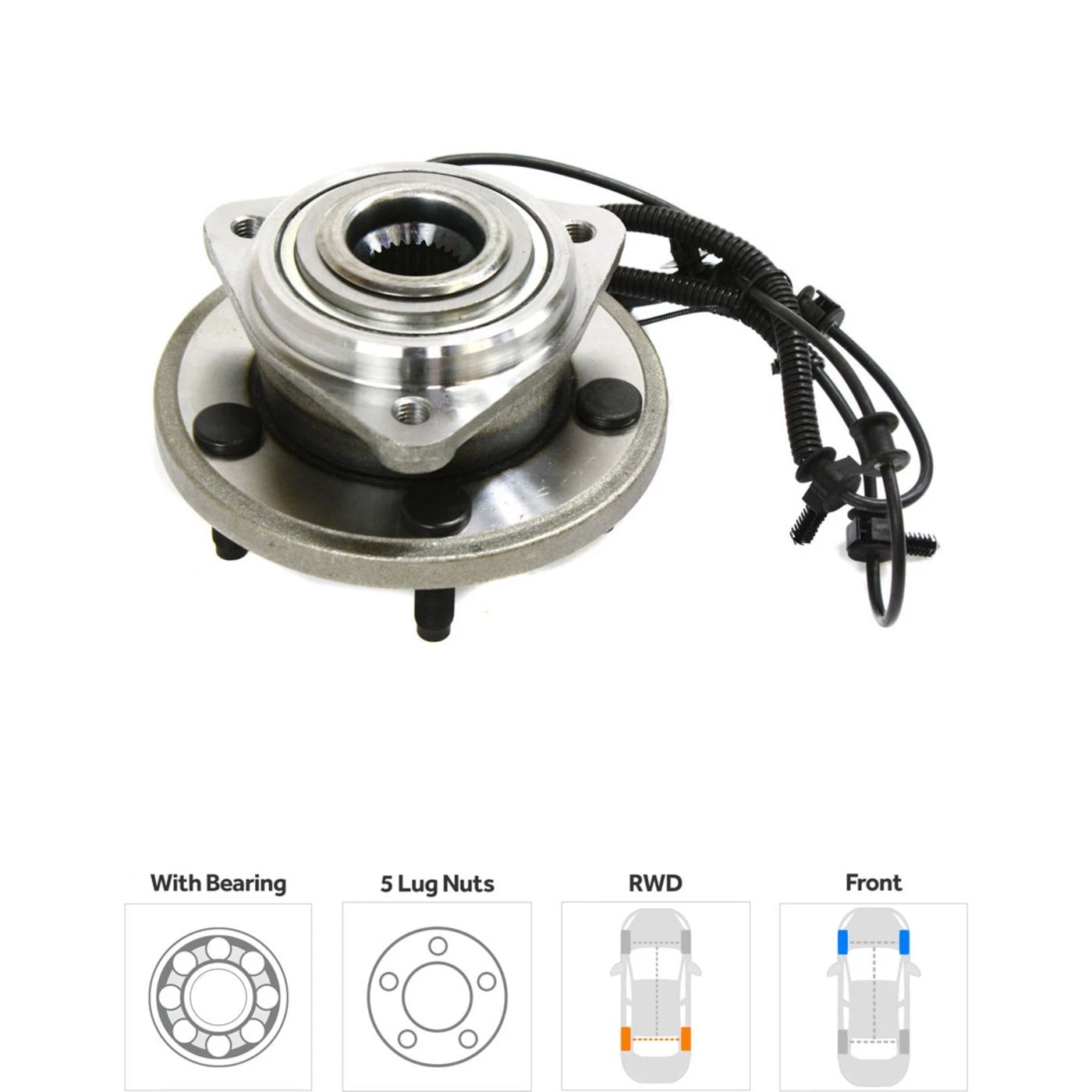 Wheel Hub Kit for Jeep Grand Cherokee (2005–2010) Front with Tie Rod AWD