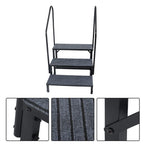Heavy Duty Steel Mobile Home Steps for RV with Handrails (3 Tier)