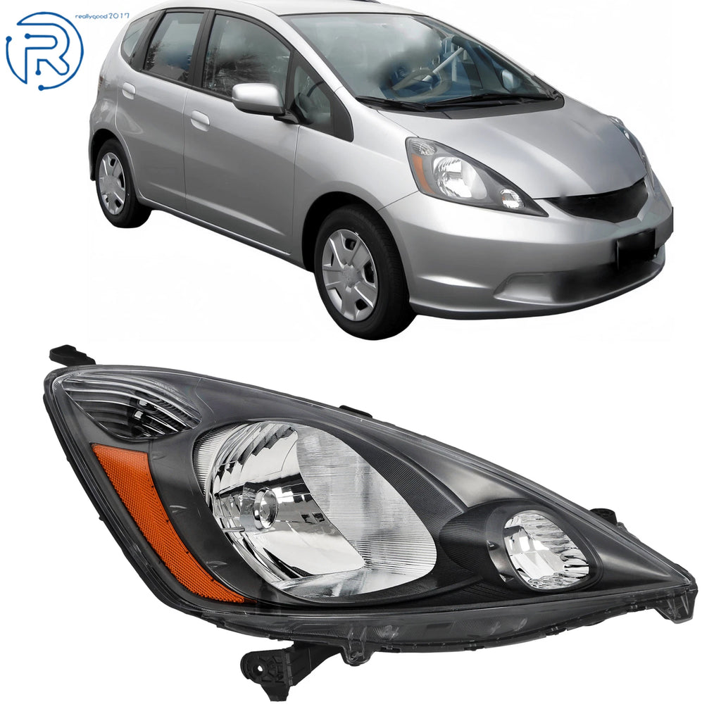Headlamp Assembly for Honda Fit Sport (2009–2011) Right Side Halogen Black