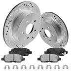 Set of 2 Rear Drilled Slotted Brake Rotors & Pads for Infiniti Q60 (2009–2010)