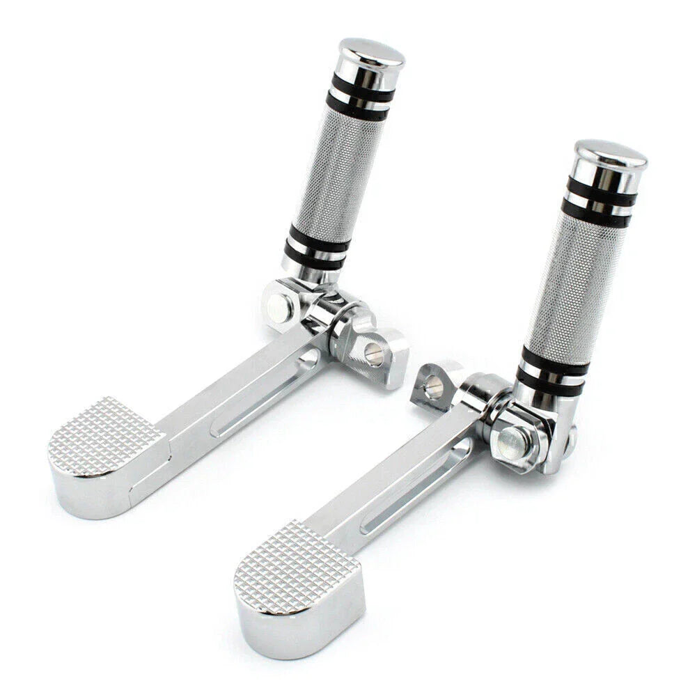 Chrome Stirrup Heel Foot Rest Pegs for Harley Sportster XL 883 1200 (2004-2023)