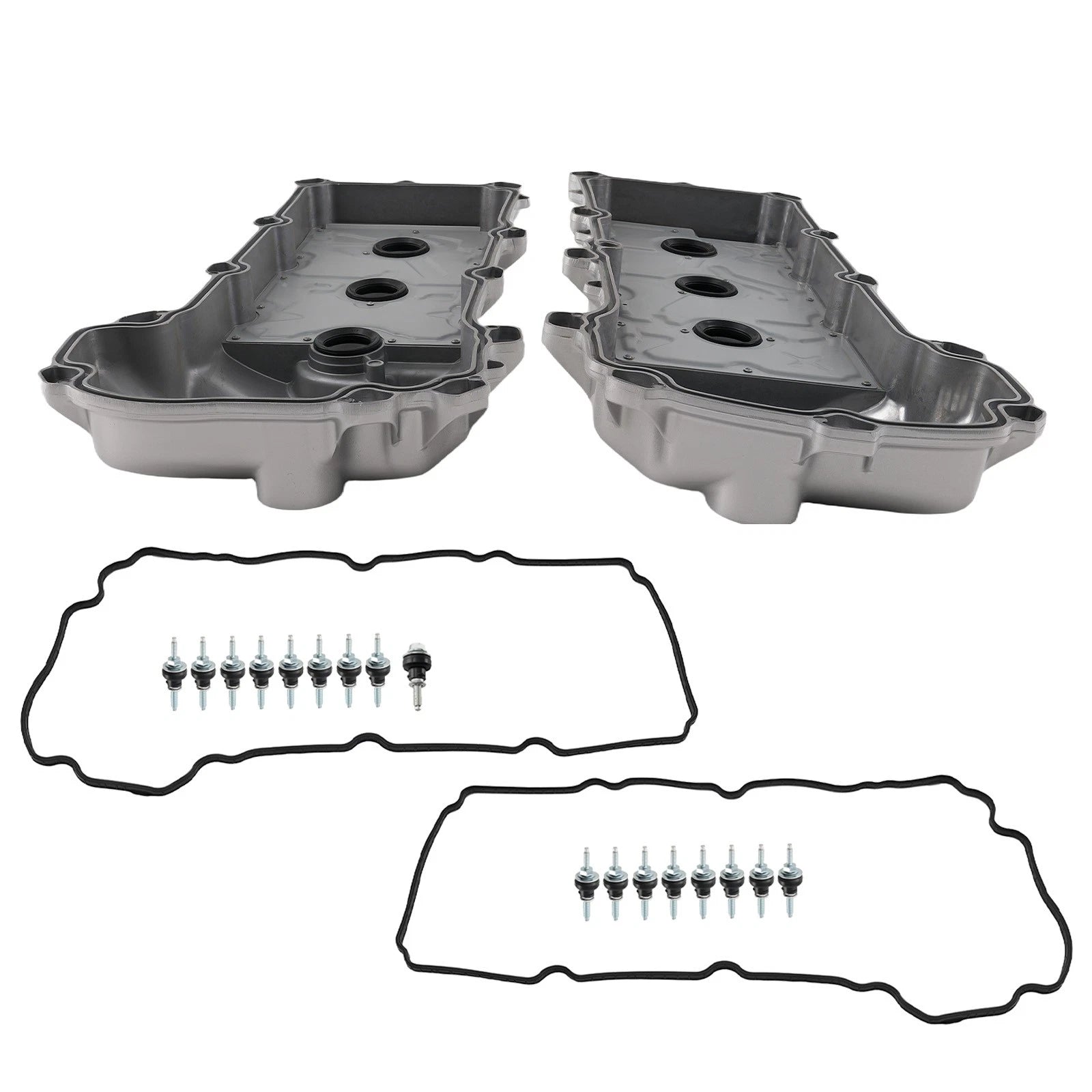 Engine Valve Cover Set for Ford Flex 3.5L (2009–2012) 7T4Z-6582-F Silver