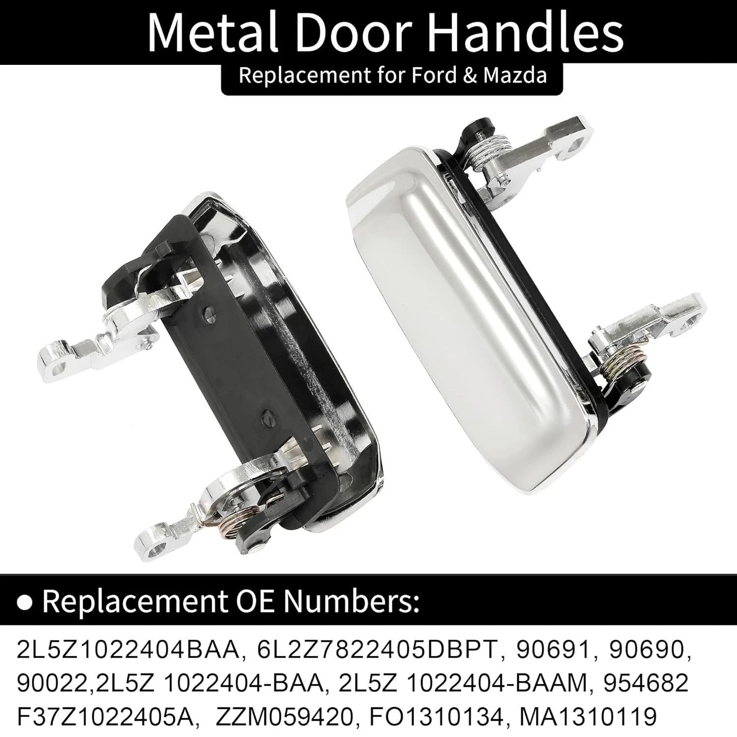 Set of 2 Metal Exterior Door Handles for Ford Ranger Mazda (1998–2011)