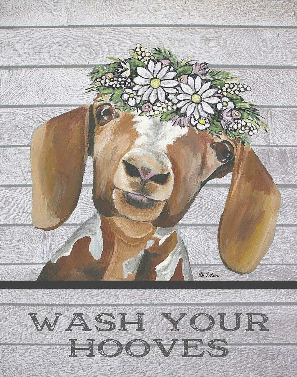 Decorative Metal Tin Sign for Wash Your Hooves (#2466)