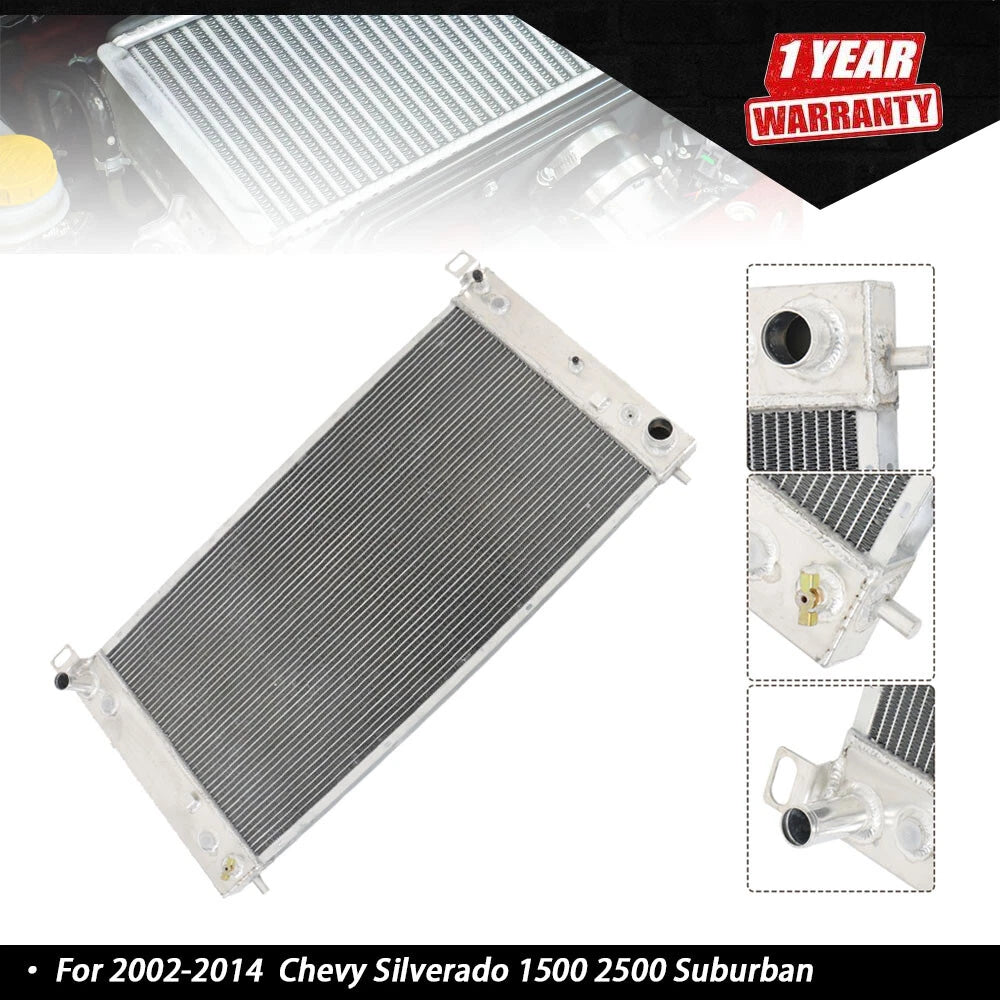 34'' 3 Row Radiator for Chevy Silverado 1500 2500 Suburban (2002–2014)