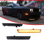 2X Smoked Lens Amber LED Front Sidemarker Lights for Dodge Challenger (2015–2023)