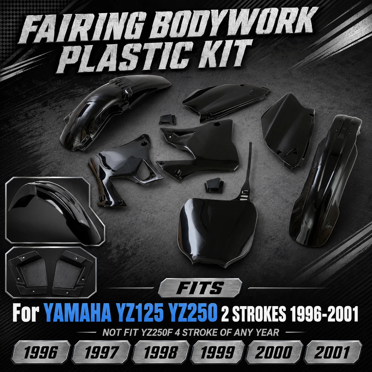 Fairing Bodywork Plastic Kit for Yamaha YZ125 YZ250 (1996–2001)